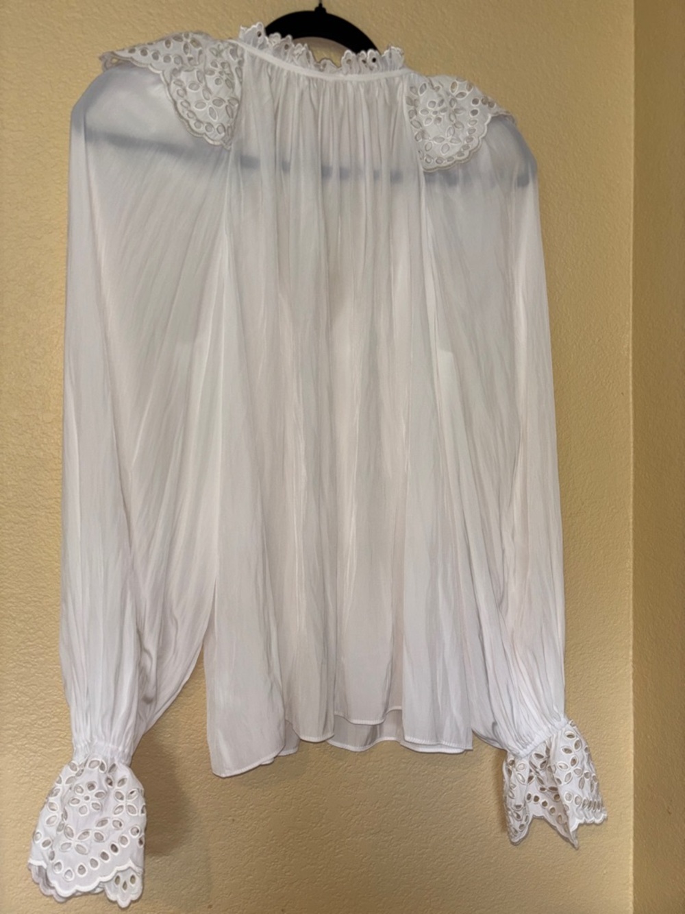 Ramy Brook Lilian Ruffle Eyelet Top White XL NWT - Picture 6 of 10